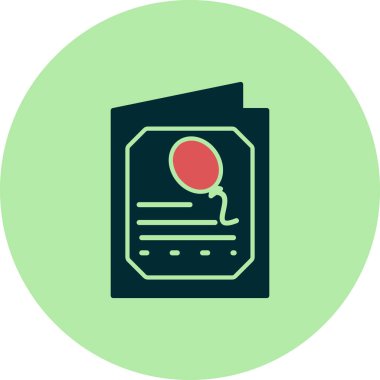 Doğum günü kartı simgesinin vektör illüstrasyonu