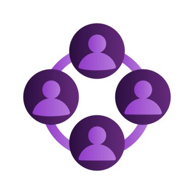 Takım simgesinin vektör çizimi, bir grup insan, takım çalışması