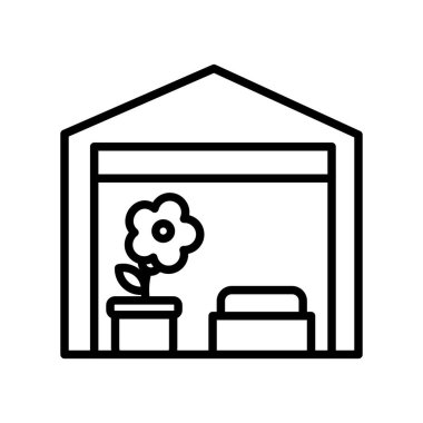 Depo simgesi, vektör illüstrasyonu