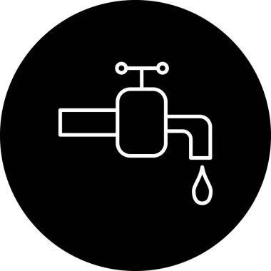 Su musluğu ikonu vektör illüstrasyonu
