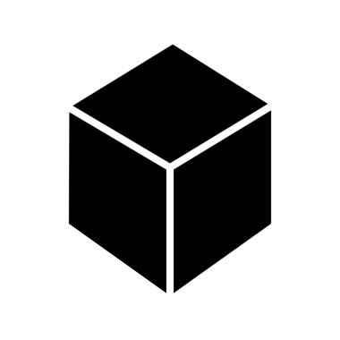 küp simge vektör çizim