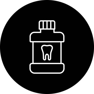 Mouth Wash simge vektörü web ve mobil uygulama tasarımınız için beyaz arkaplanda izole edilmiş, logo konsepti