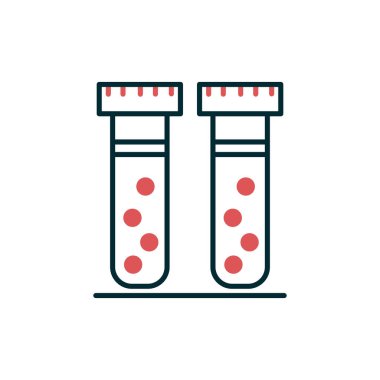 test tüpleri vektör düz renk simgesi 