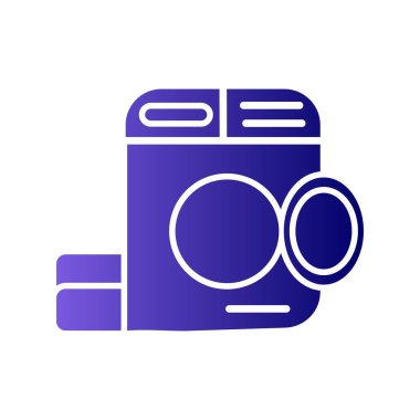 Çamaşır makinesi simgesi, vektör illüstrasyonu