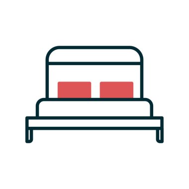 Yatak simgesinin vektör illüstrasyonu 