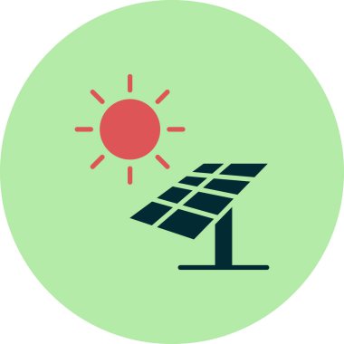 Güneş enerjisi Paneli simgesi. Vektör çizim 