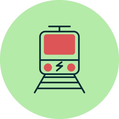 Elektrik tren simgesi, vektör illüstrasyonu