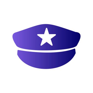 Polis şapkası simgesinin vektör illüstrasyonu