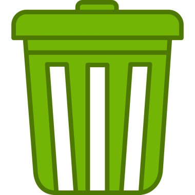 Çöp tenekesi simgesi düz stil. Basit vektör gösterimi  