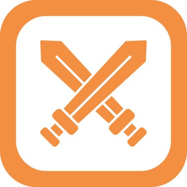 Kılıç simgesi, vektör illüstrasyonu, savaş sembolü