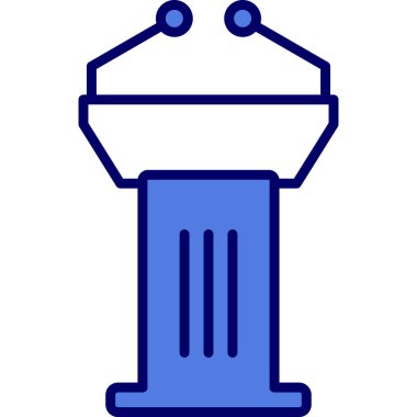 Podyum simgesi vektör logosu illüstrasyonu.  