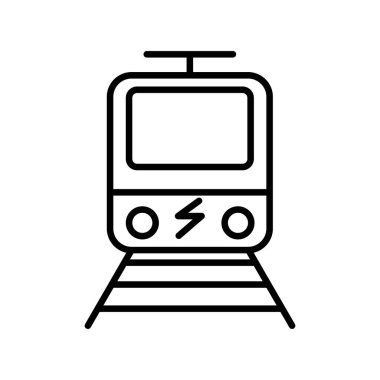 Elektrik tren simgesi, vektör illüstrasyonu