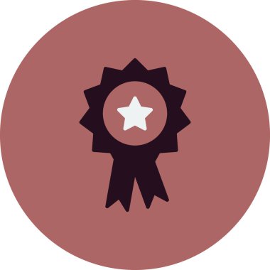 Ödül. Rozetin basit resmedilmiş web simgesi