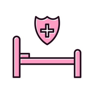 Hastane yatağı ikon vektör illüstrasyonu