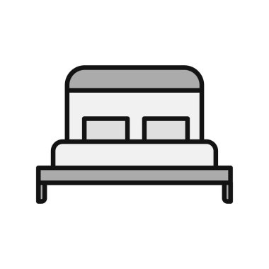 Yatak simgesinin vektör illüstrasyonu 