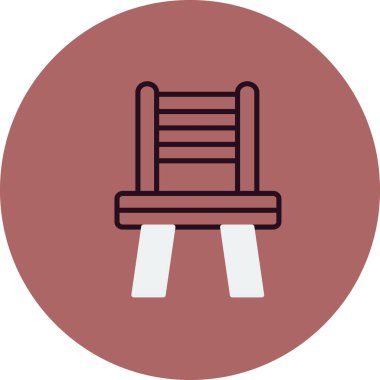 Salon sandalyesi simgesi, vektör illüstrasyonu