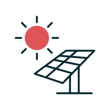 Güneş enerjisi Paneli simgesi. Vektör çizim 