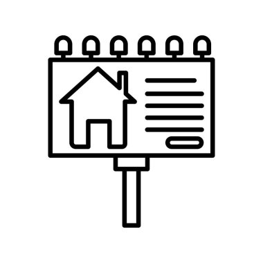 Bill Board simge vektör illüstrasyonu