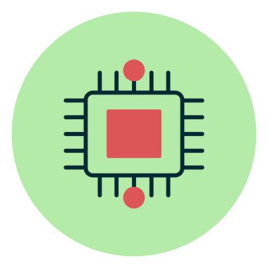 işlemci vektör simgesi, modern basit tasarım, işlemci çipi