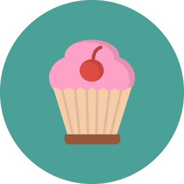 cupcake ikonu vektör illüstrasyonu
