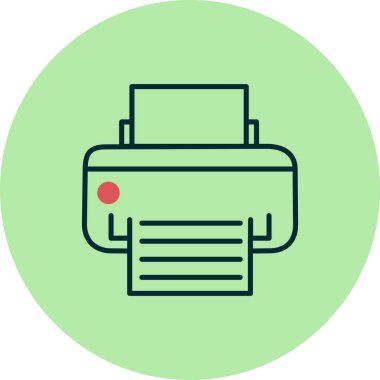 Yazıcı simgesi vektör illüstrasyonu