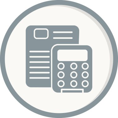 hesap makinesi ve belge web simgesi, basit illüstrasyon 
