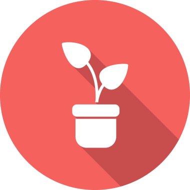 bitki saksısı ikon vektör çizimi tasarımı