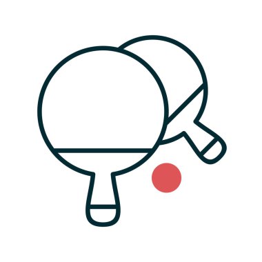 ping pong raket ikonu. düz dizayn. vektör illüstrasyonu.