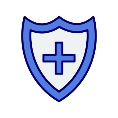 Tıbbi Kalkan ikon vektör çizimi tasarımı