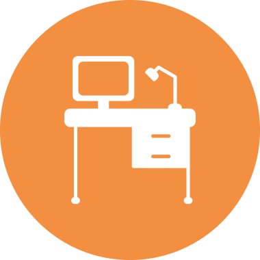 ofis masa simgesi vektör illüstrasyonu