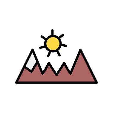 dağ simgesi, vektör illüstrasyonu