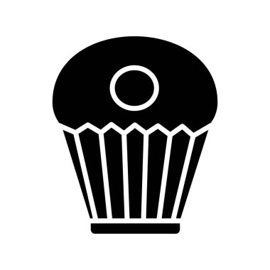 cupcake ikonu vektör illüstrasyonu