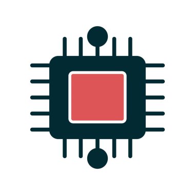 işlemci vektör simgesi, modern basit tasarım, işlemci çipi