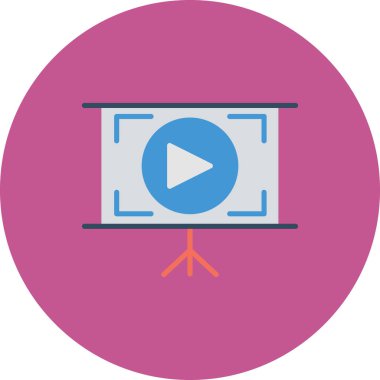 İllüstrasyon vektörü Video öğretim simgesi 