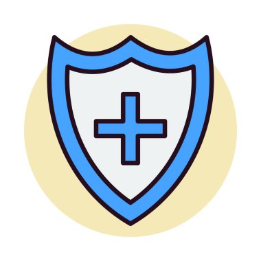 Tıbbi Kalkan ikon vektör çizimi tasarımı