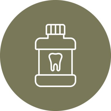 Mouth Wash simge vektörü web ve mobil uygulama tasarımınız için beyaz arkaplanda izole edilmiş, logo konsepti