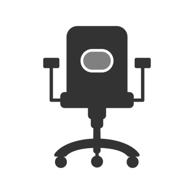 ofis sandalyesi simgesi, vektör illüstrasyonu