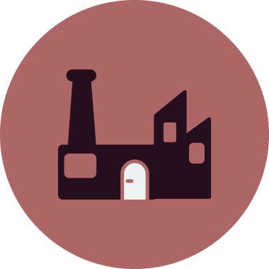 Fabrika binası ikonu. Ağ için Sürdürülebilir Fabrika vektör simgesinin özeti