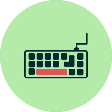 Klavye vektörü ince çizgi simgesi 