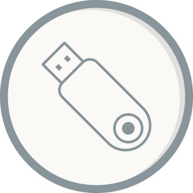 USB flash disk simgesi. USB deposunun basit bir illüstrasyonu