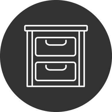 Çekmeceler simgesinin vektör illüstrasyonu 