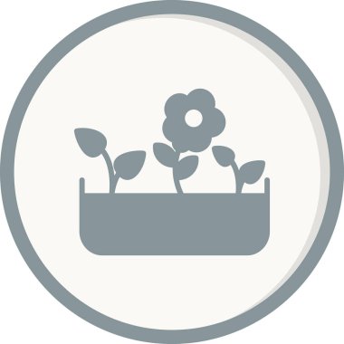 bitki saksısı ikon vektör çizimi tasarımı