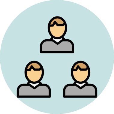 Takım simgesinin vektör çizimi, bir grup insan, takım çalışması