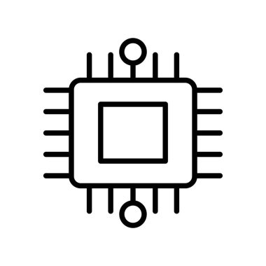 işlemci vektör simgesi, modern basit tasarım, işlemci çipi