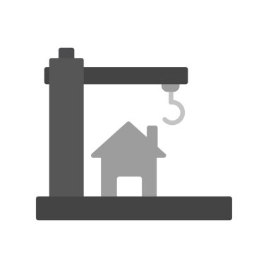 Yapı simgesi altındaki ev, vektör illüstrasyonu