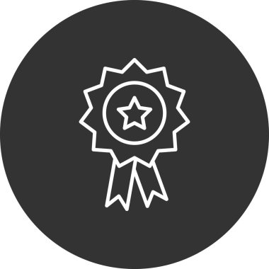 Ödül. Rozetin basit resmedilmiş web simgesi