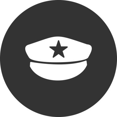 Polis şapkası simgesinin vektör illüstrasyonu