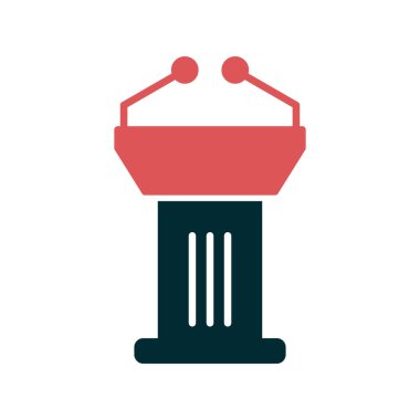 Podyum simgesi vektör logosu illüstrasyonu.  