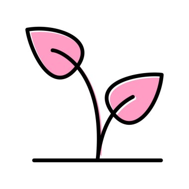 bitki simgesi, vektör illüstrasyonunu terk eder