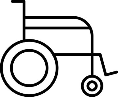 Tekerlekli sandalye simgesi, vektör illüstrasyonu